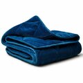 Homeroots Velvet Weighteded Blanket, Navy Blue 478016